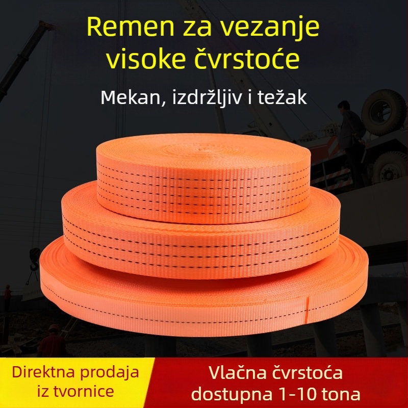 Pojas za pričvršćivanje tereta sa širokim napinjačem i otpornom na habanje za kamione