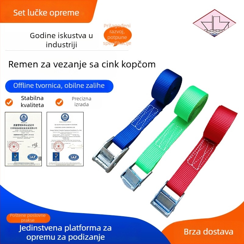 Napinjač za pričvršćivanje tereta s cinkovim legurom, poliester trak, Seaport marka