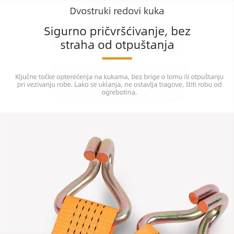 Remenje za pričvršćivanje tereta za kamione, transportni remeni, remenje za fiksiranje kontejnera, poliester remeni s mehanizmom zatezanja