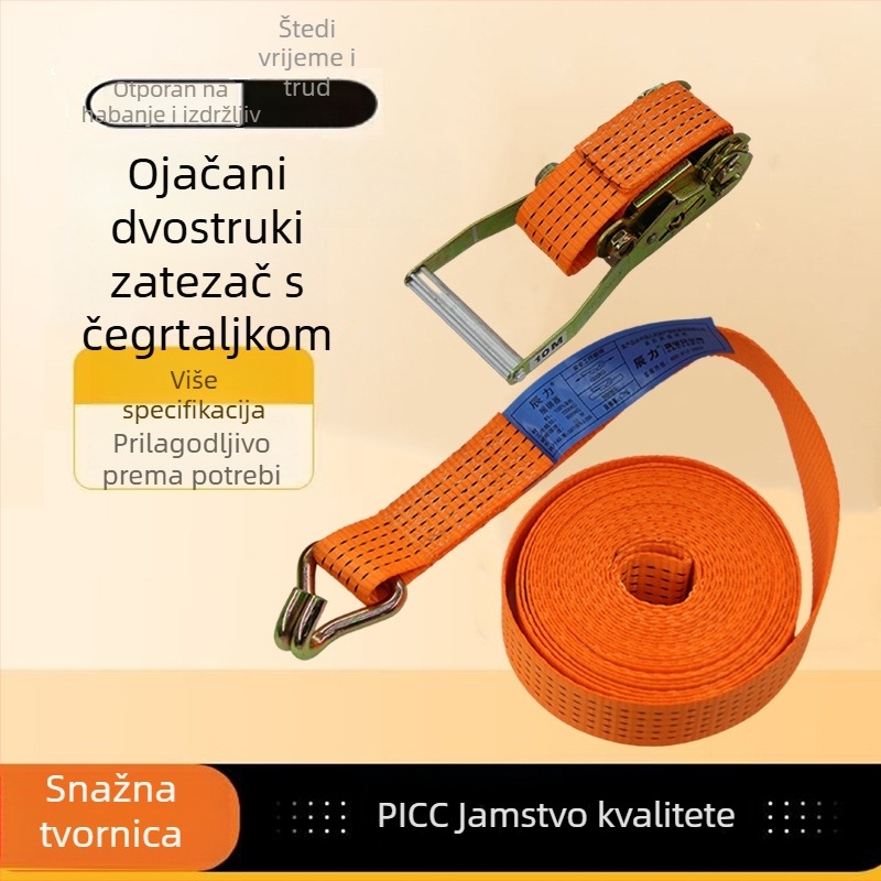 Remenje za pričvršćivanje tereta za kamione, transportni remeni, remenje za fiksiranje kontejnera, poliester remeni s mehanizmom zatezanja