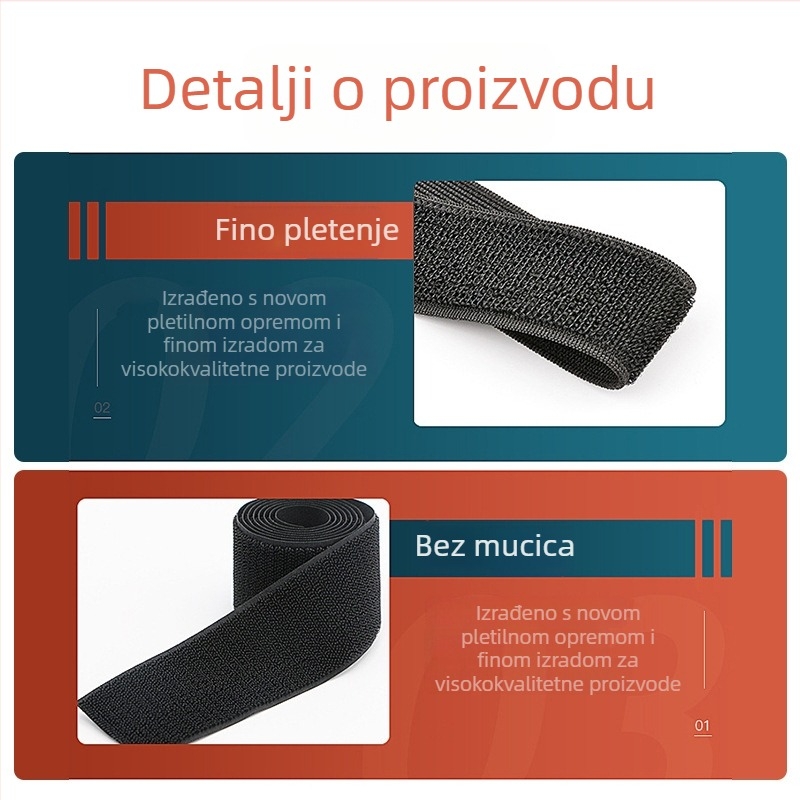 Prilagođene šarene najlonske elastične trake s Velcro kopčom, podesive