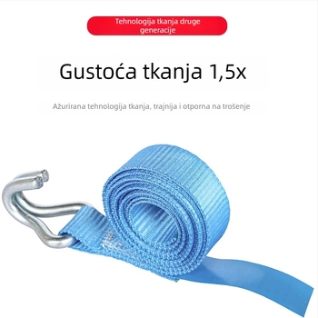 Remen za pričvršćivanje motocikla s ručnim napinjačem i dvostrukim J-kukama, model Td29-j, materijal: metal + poliester