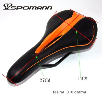 Sjedalo za bicikl, šuplji dizajn, mekana podloga, PC materijal, pogodno za planinske i BMX bicikle, običan model