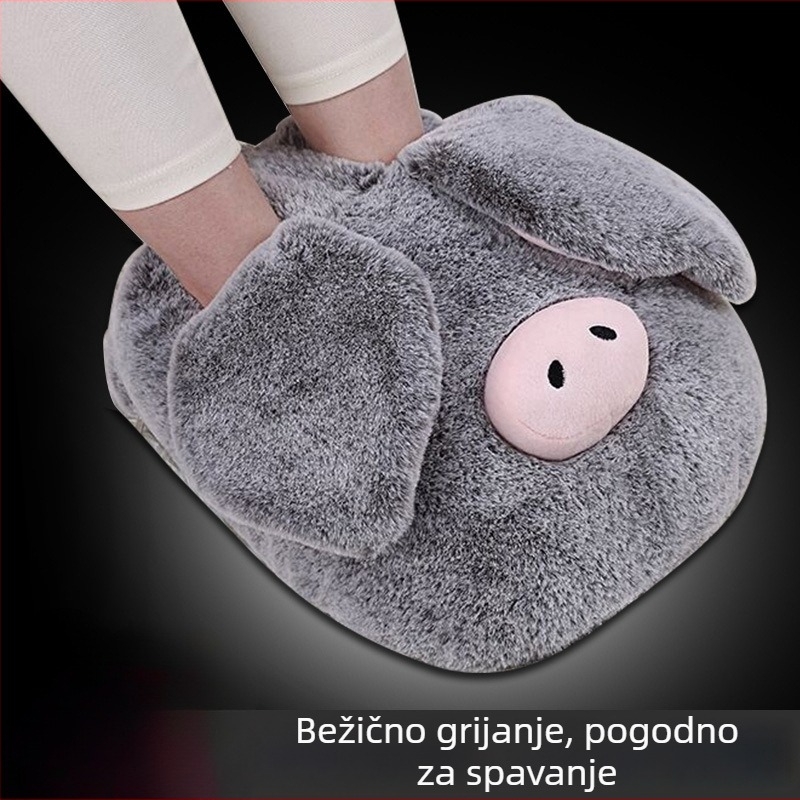 Grijane papuče za dom s USB napajanjem, gornji dio od prave kože, unisex