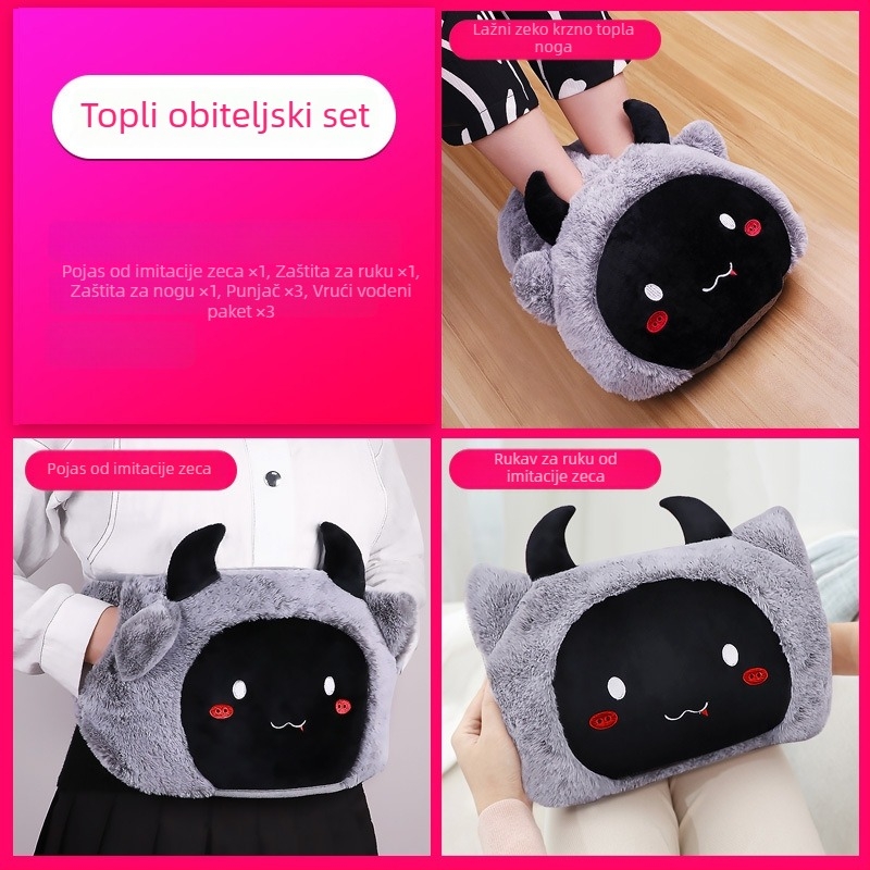 Grijane papuče za dom s USB napajanjem, gornji dio od prave kože, unisex