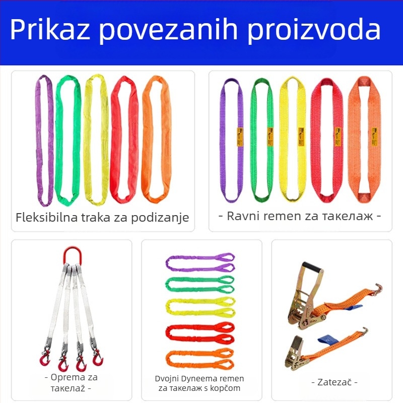 Remeni za vezivanje tereta s dvostrukim kukama — teški remeni za uvlačenje, Zhongtai Lifting Tools, Artikl 5