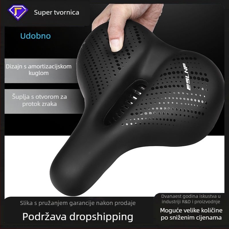 Sjedalo za bicikl Eslnf/Islano Model 1, PU koža, reflektirajući ublažavanje udara