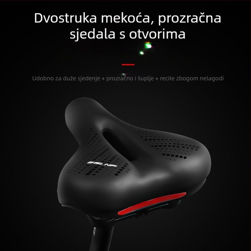 Sjedalo za bicikl Eslnf/Islano Model 1, PU koža, reflektirajući ublažavanje udara