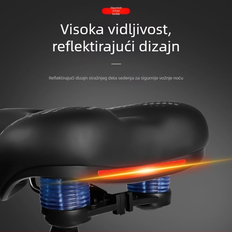 Sjedalo za bicikl Eslnf/Islano Model 1, PU koža, reflektirajući ublažavanje udara