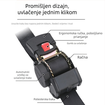 Izvlačni elastični remen za pričvršćivanje s gumbom, bez amortizera, za kamione