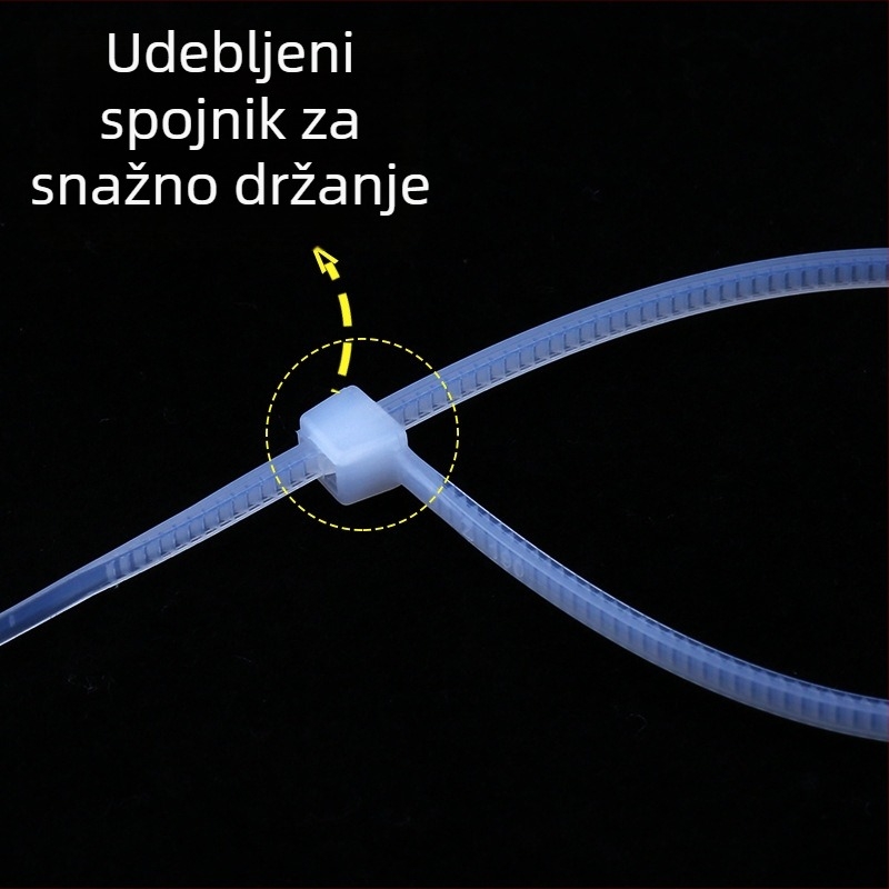 Najlonske vezice za kabelske spojeve, širina 1,8 mm, ekološki nylon materijal, pogodne za spojeve promjera 2–11 mm i 3–50 mm