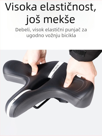 Sjedalo za planinski bicikl – debelo i široko, PU tkanina + poliuretanska pjena, kompatibilno sa standardnim biciklima, mogućnost prilagodbe