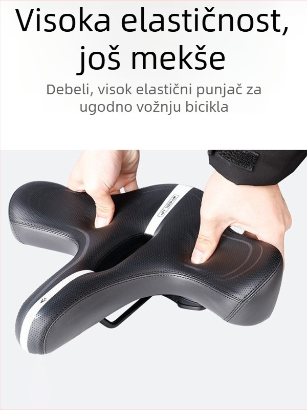 Sjedalo za planinski bicikl – debelo i široko, PU tkanina + poliuretanska pjena, kompatibilno sa standardnim biciklima, mogućnost prilagodbe
