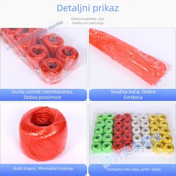 Strapping rope – PP material; Tip: Straps; Radno opterećenje 25 kg; Snaga puknuća 26 kg