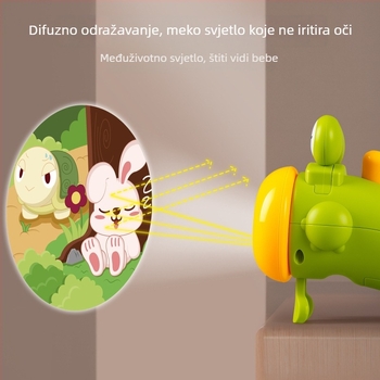 Dječja projekcijska svjetiljka s gumbom, projektor za uspavljivanje bebe s životinjskim slikama – plastična konstrukcija, od 14 godina