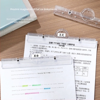 Yusheng Prozirni magnetski fascikl – Veliki kapacitet, od plastike, organizator dokumenata s magnetskim klipom