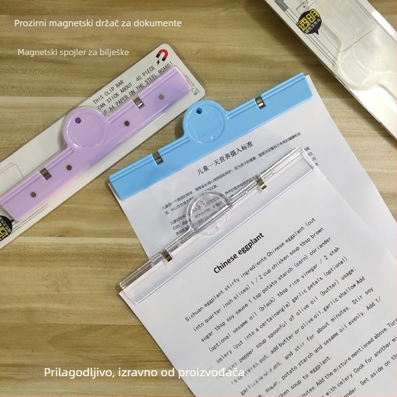 Yusheng Prozirni magnetski fascikl – Veliki kapacitet, od plastike, organizator dokumenata s magnetskim klipom