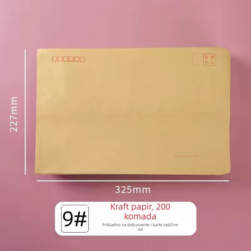 Kraft papirnati kuverti, poštanski standard, kuverte za plaće, pakiranje 5000 komada