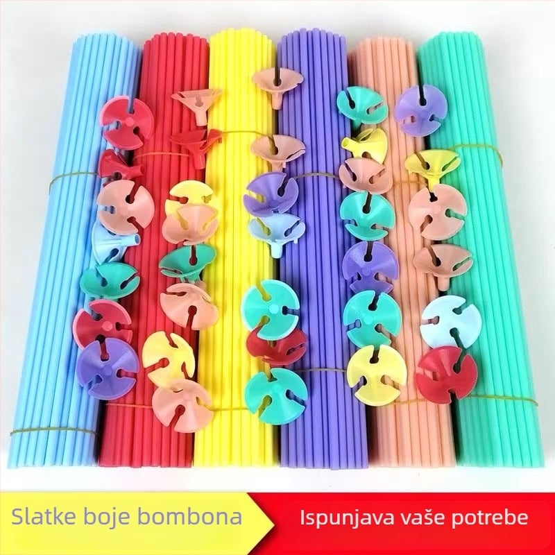 Držač štapića za balon - PVC, okrugli oblik, kompatibilan s ukrasnim balonima, bez loga