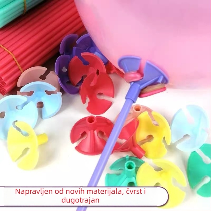 Držač štapića za balon - PVC, okrugli oblik, kompatibilan s ukrasnim balonima, bez loga