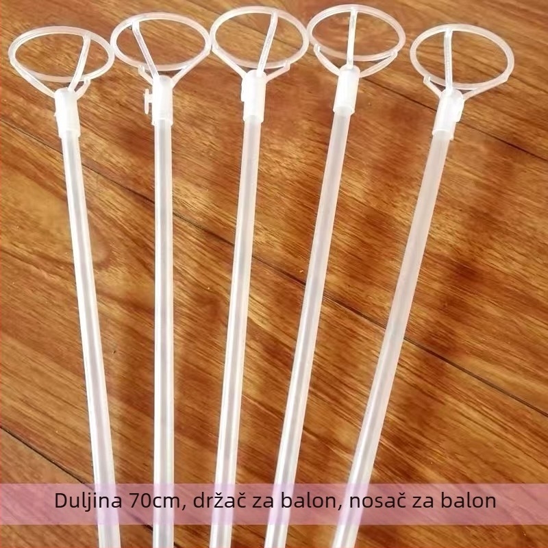 Držač štapića za balon - PVC, okrugli oblik, kompatibilan s ukrasnim balonima, bez loga