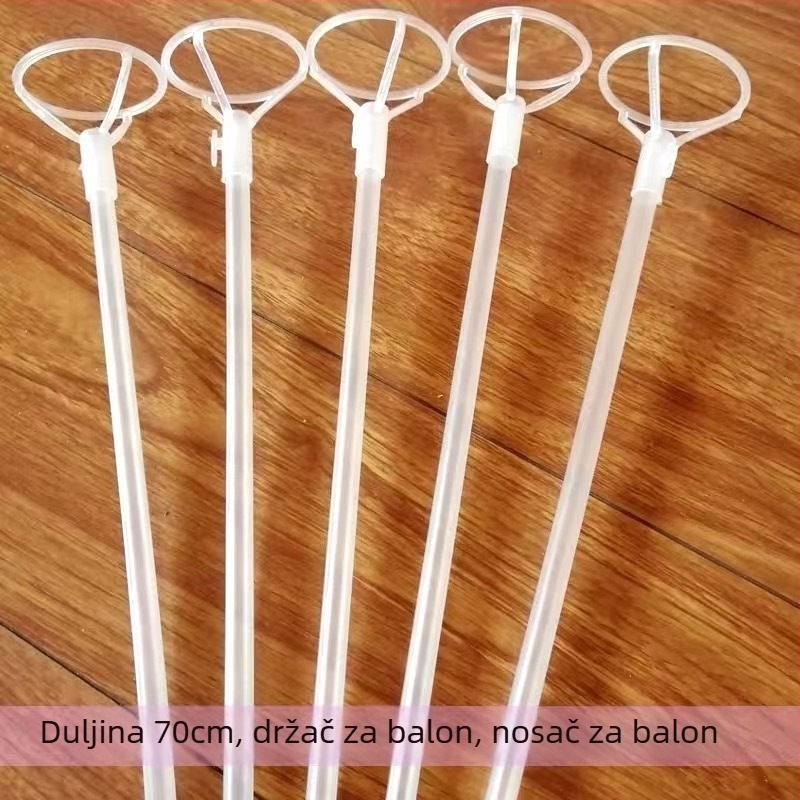 Držač štapića za balon - PVC, okrugli oblik, kompatibilan s ukrasnim balonima, bez loga