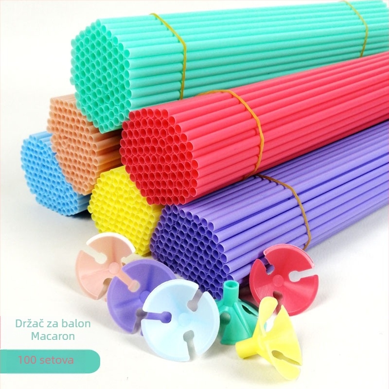 Držač štapića za balon - PVC, okrugli oblik, kompatibilan s ukrasnim balonima, bez loga