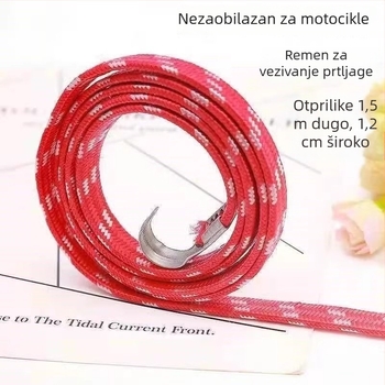 Remen za motocikl s kukama, elastična užad za teret, čvrst, kapacitet 10 kg