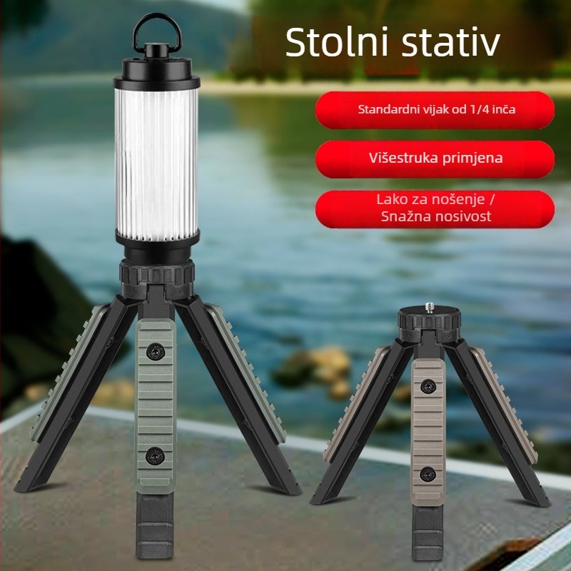 ZJ01 Višestrani tronožni nosač za vanjsku rasvjetu, stolni/ručni način korištenja — pokriće 31–40 m², proširivački adapter, podržava live streaming, fotografiju i projektor