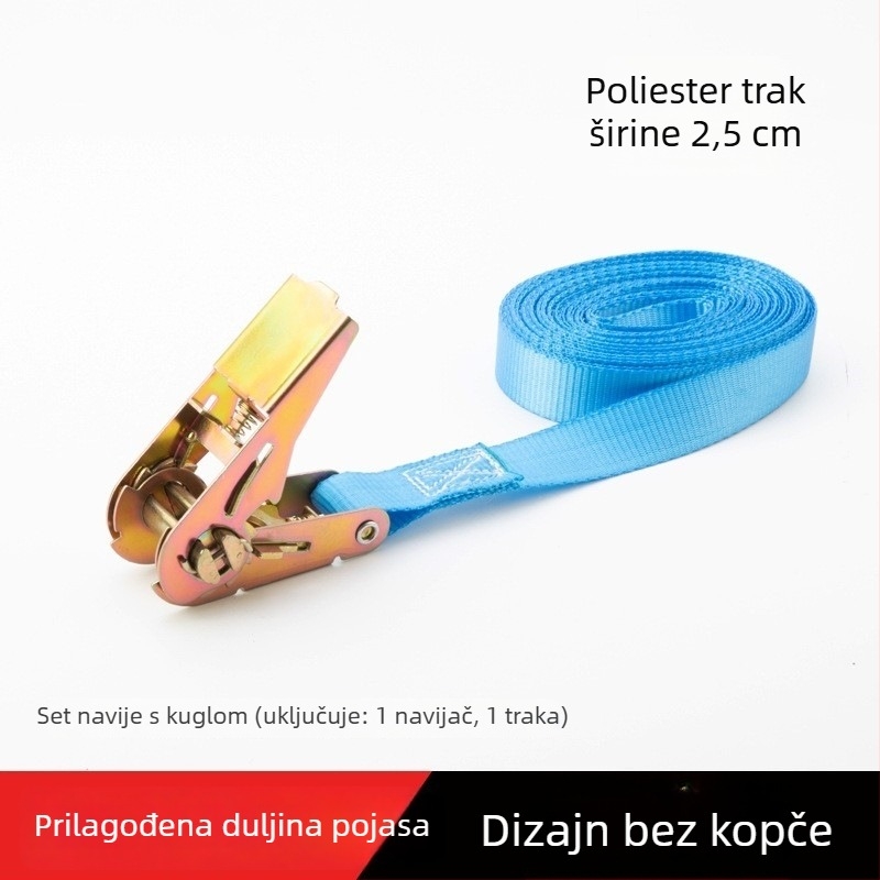 Natezač trake, poliester i čelik, nosivost 1 tona, galvanizirani završni sloj, radna temperatura -30 do 80°C