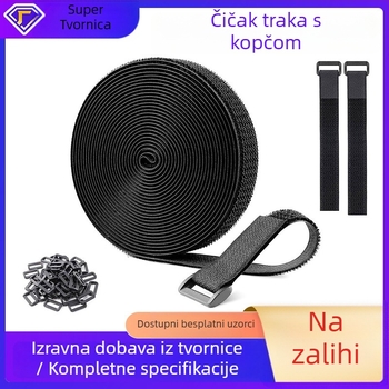 Velcro traka za kabel s metalnom kopčom i samoljepivom površinom za napajanje kablova
