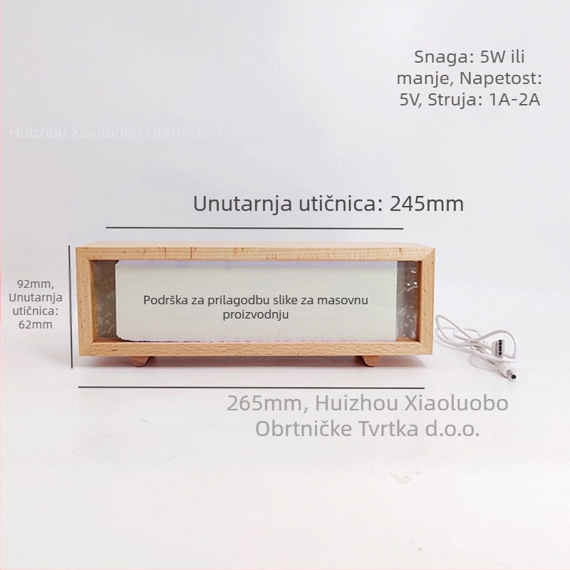 Noćna svjetiljka s projekcijom, Napajanje baterijom, Indukcijski prekidač, Acrylno sjenilo, Cvjetni oblik, Moderni minimalistički dizajn