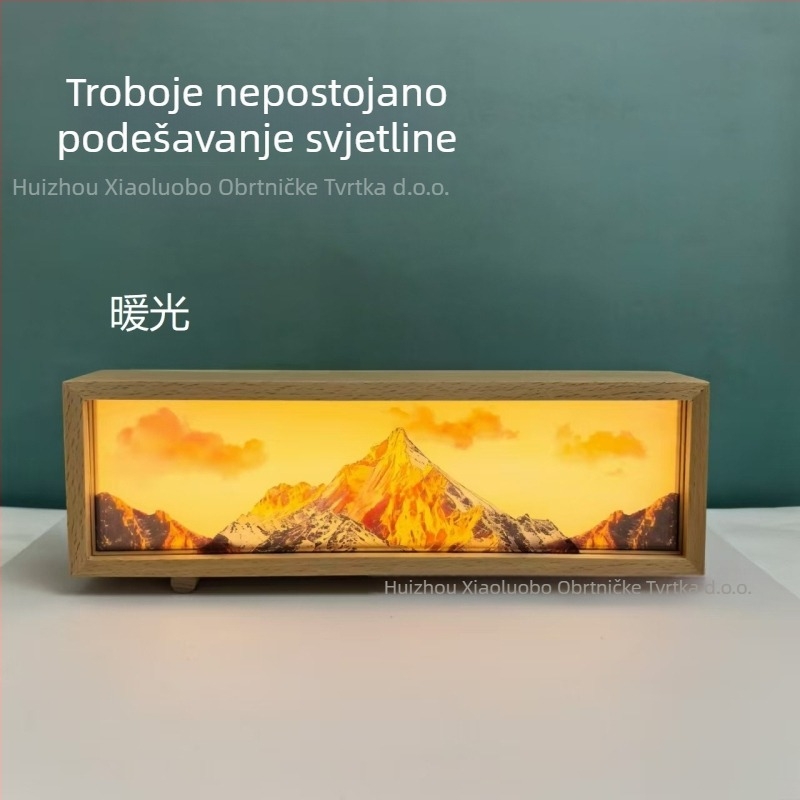 Noćna svjetiljka s projekcijom, Napajanje baterijom, Indukcijski prekidač, Acrylno sjenilo, Cvjetni oblik, Moderni minimalistički dizajn