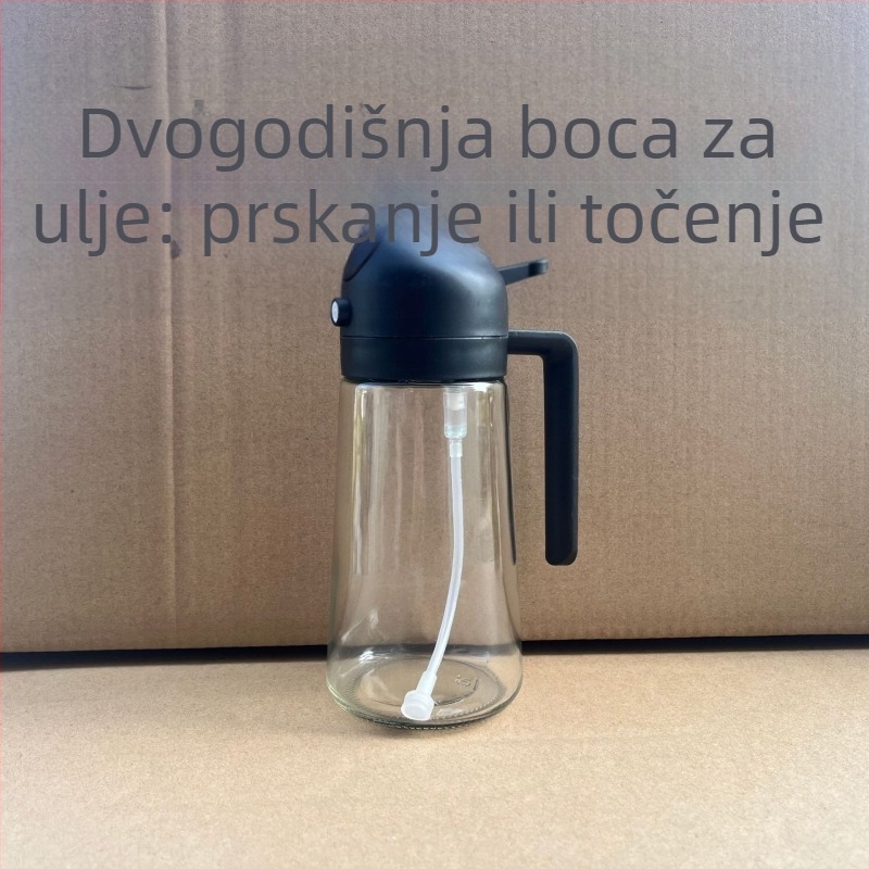 Staklena boca za ulje s dvostrukom funkcijom raspršivanja i prolijevanja, zaštita od svjetla, automatsko otvaranje i zatvaranje, pritisnite za raspršivanje