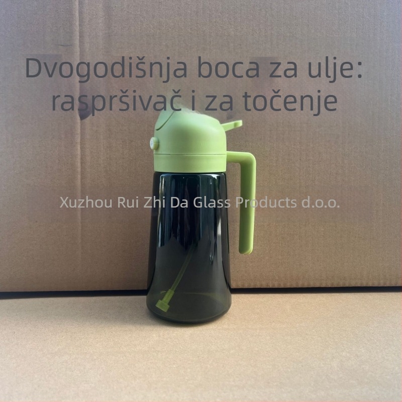 Staklena boca za ulje s dvostrukom funkcijom raspršivanja i prolijevanja, zaštita od svjetla, automatsko otvaranje i zatvaranje, pritisnite za raspršivanje