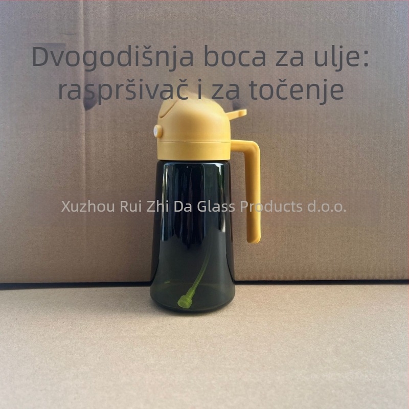 Staklena boca za ulje s dvostrukom funkcijom raspršivanja i prolijevanja, zaštita od svjetla, automatsko otvaranje i zatvaranje, pritisnite za raspršivanje