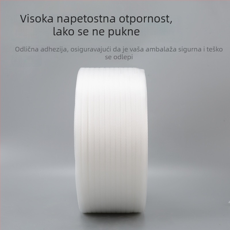 Prozirna PP traka za strojno pakiranje, za pakiranje kartonske ambalaže, napetost rastezanja 120–320 kg