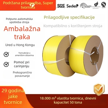 PP traka za pakiranje 5 mm x 6000 m, ekološki materijal, za poluautomatske strojeve za pakiranje