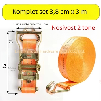 Wanba 2-ton poliesterski ratchet tightener za pričvršćivanje tereta kamiona, visoko izdržljiv poliester