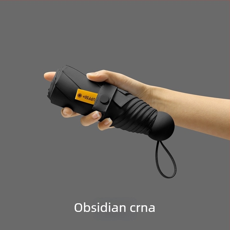 Petokraki kapsulni džepni kišobran - ručno otvaranje, 8 rebara, željezni okvir, plastična ručka, UPF >50