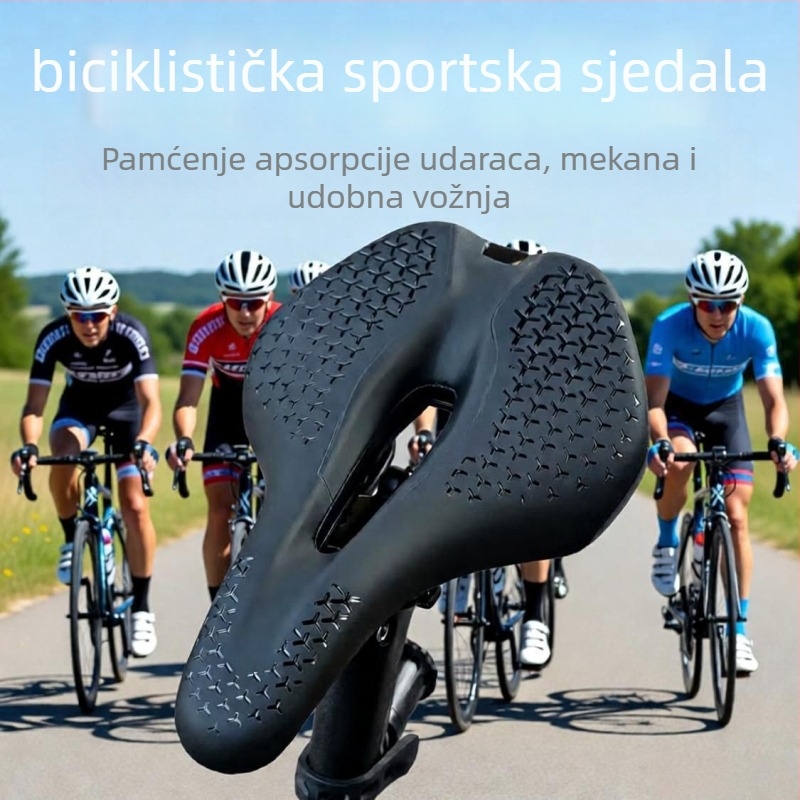 Sjedalo za bicikl, model 828, PU neklizavajuća koža s visoko gustoćom pjene, kompatibilno s planinskim, cestovnim i spinning biciklima, moderan stil