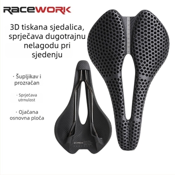 RACEWORK 3D ispisano sjedalo za cestovne i brdske bicikle, prozrađeni šuplji dizajn s pčelinjim saćem