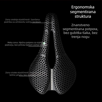 RACEWORK 3D ispisano sjedalo za cestovne i brdske bicikle, prozrađeni šuplji dizajn s pčelinjim saćem