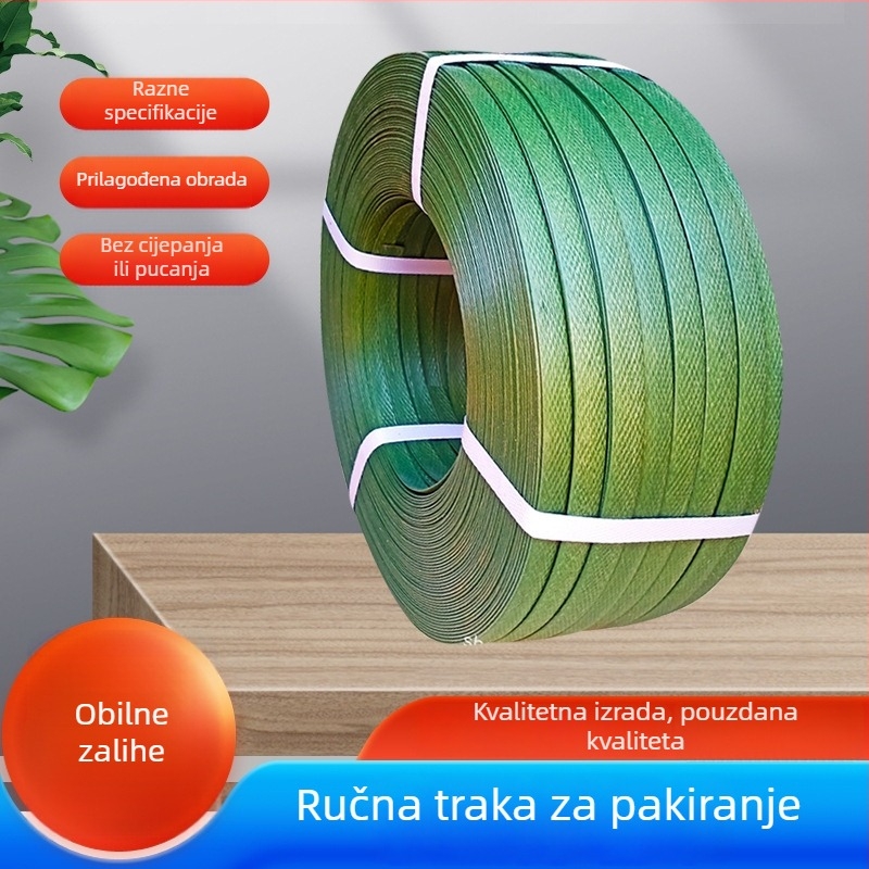 Vojno-zelena traka za pakiranje – ručno izrađena, ručna traka za pakiranje, neto težina 10 kg