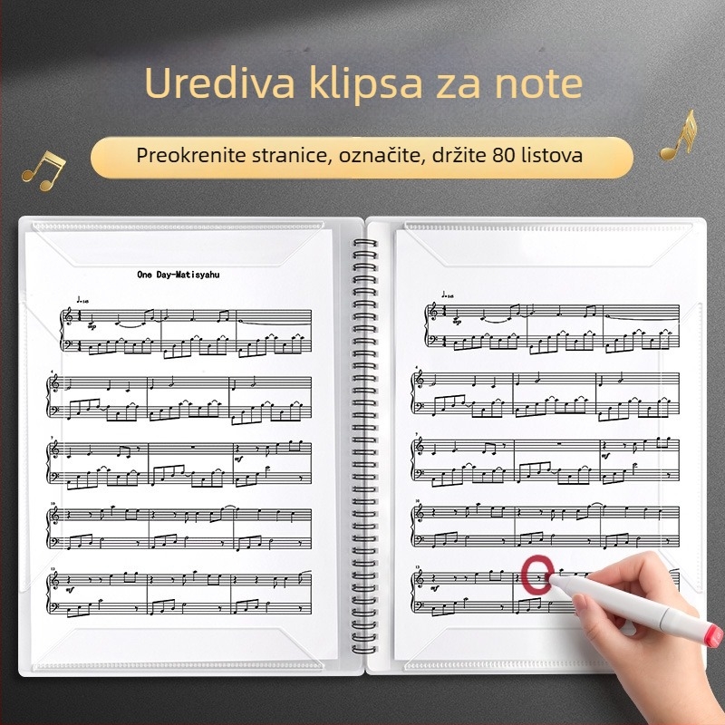 Folder za glazbene partiture i bilješke, posebni folder za klavir, model MDYG-1010, PP materijal
