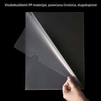A4L mapa s dvostrukim skupom dokumenata, prozirni plastični džep za dokumente, umetak jedne stranice