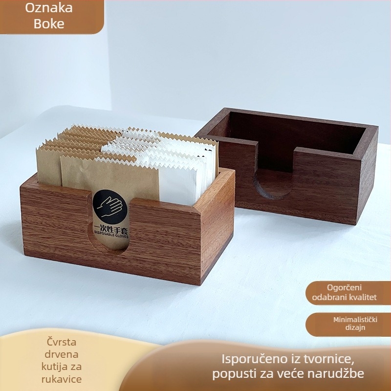 Drvena kutija za rukavice A-83 – moderni minimalistički organizator za dnevni boravak, restoran, kuhinju, na stolu