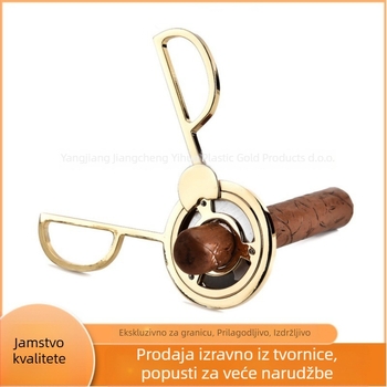 Nehrđajući čelični rezač za cigare, ručno izrađen, s brušnim završetkom, mogućnost prilagodbe logotipa i pakiranja; pogodan za cigare, čajne listove i moxa štapiće