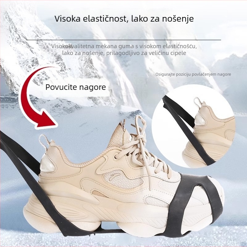 Protuklizne navlake za obuću s pet zuba ledenih klinova za snijeg i planinarenje