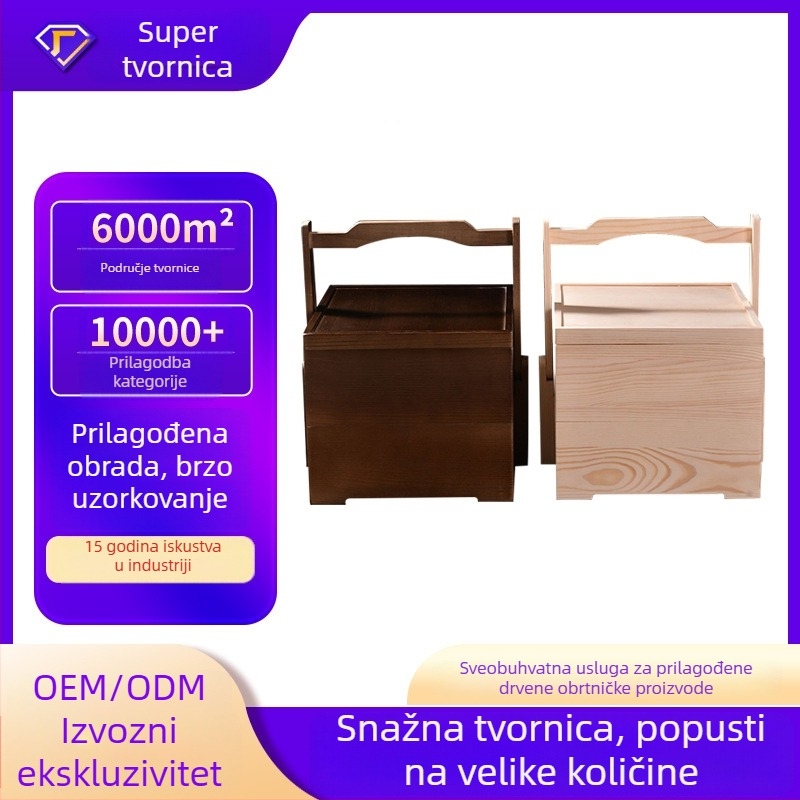 Pravokutna kutija od bambusa i drveta s izvučnim poklopcem, mini kutija za pohranu, prilagodljiva bambusova ambalaža.